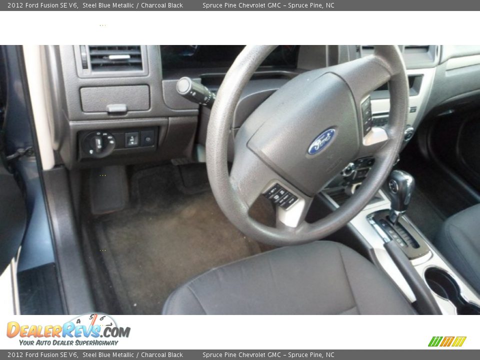 2012 Ford Fusion SE V6 Steel Blue Metallic / Charcoal Black Photo #14