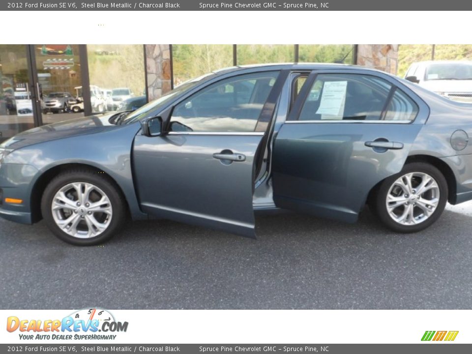 2012 Ford Fusion SE V6 Steel Blue Metallic / Charcoal Black Photo #24
