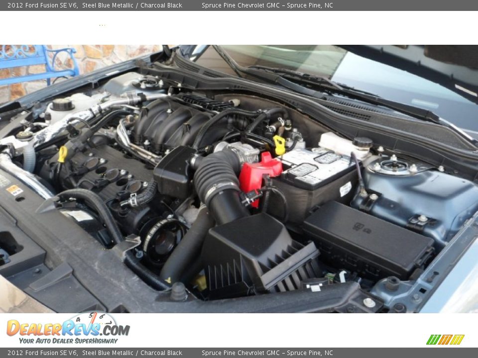 2012 Ford Fusion SE V6 Steel Blue Metallic / Charcoal Black Photo #27