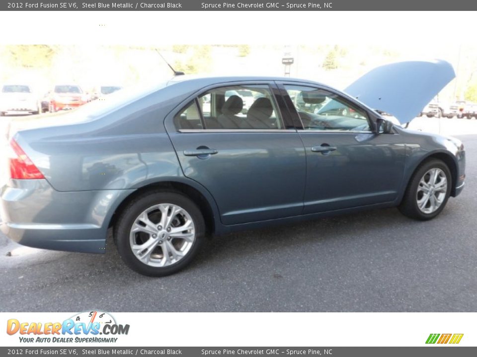 2012 Ford Fusion SE V6 Steel Blue Metallic / Charcoal Black Photo #29