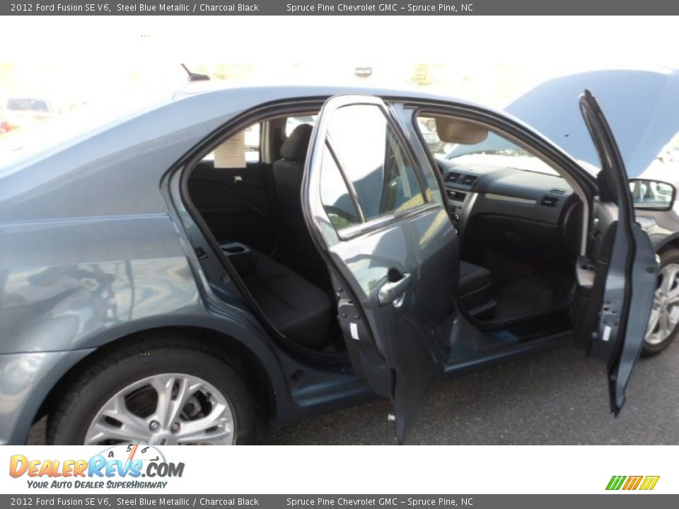 2012 Ford Fusion SE V6 Steel Blue Metallic / Charcoal Black Photo #30