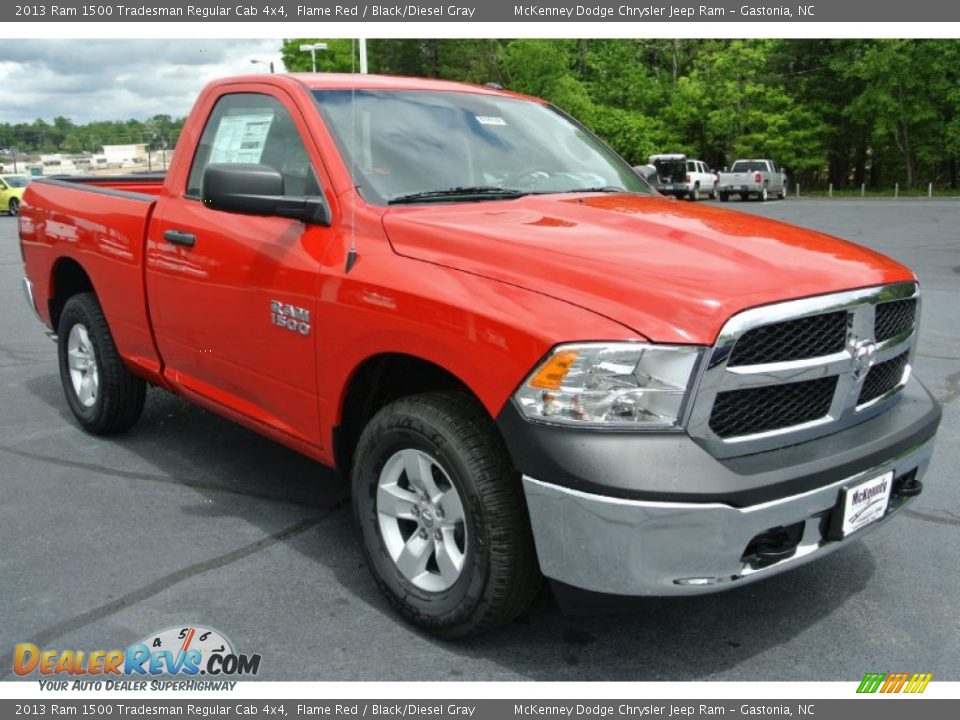 2013 Ram 1500 Tradesman Regular Cab 4x4 Flame Red / Black/Diesel Gray Photo #1