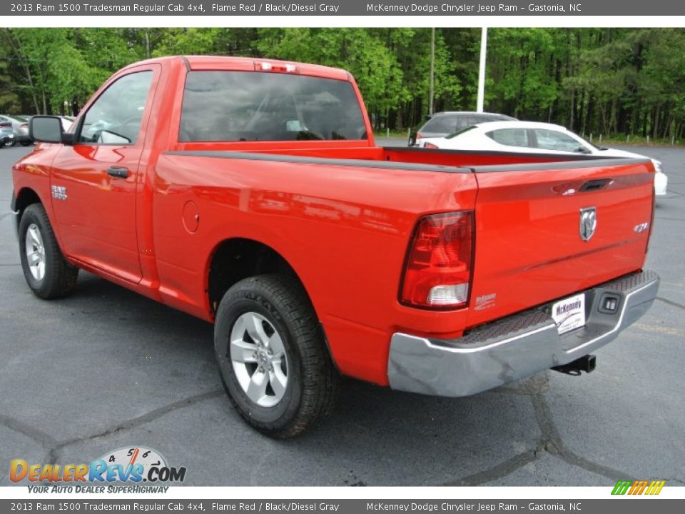 2013 Ram 1500 Tradesman Regular Cab 4x4 Flame Red / Black/Diesel Gray Photo #4
