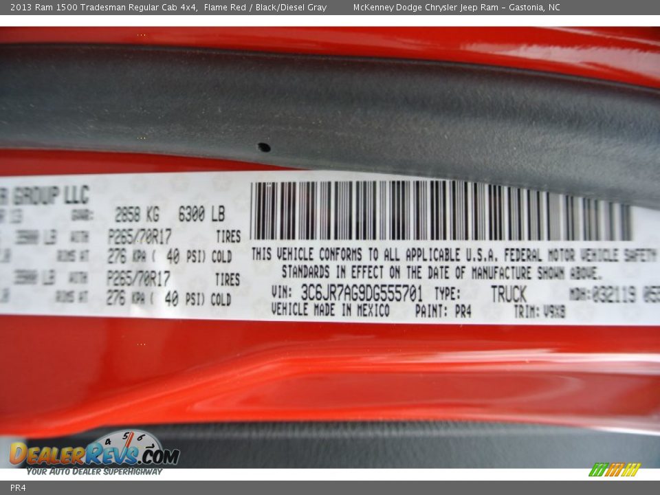 Ram Color Code PR4 Flame Red
