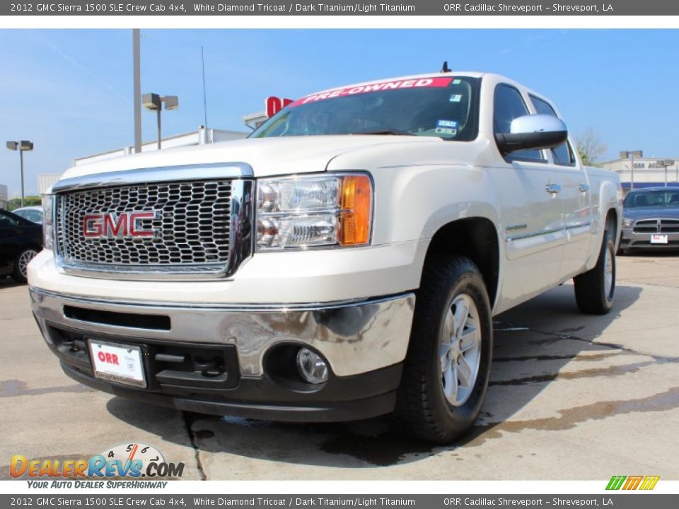 2012 GMC Sierra 1500 SLE Crew Cab 4x4 White Diamond Tricoat / Dark Titanium/Light Titanium Photo #1