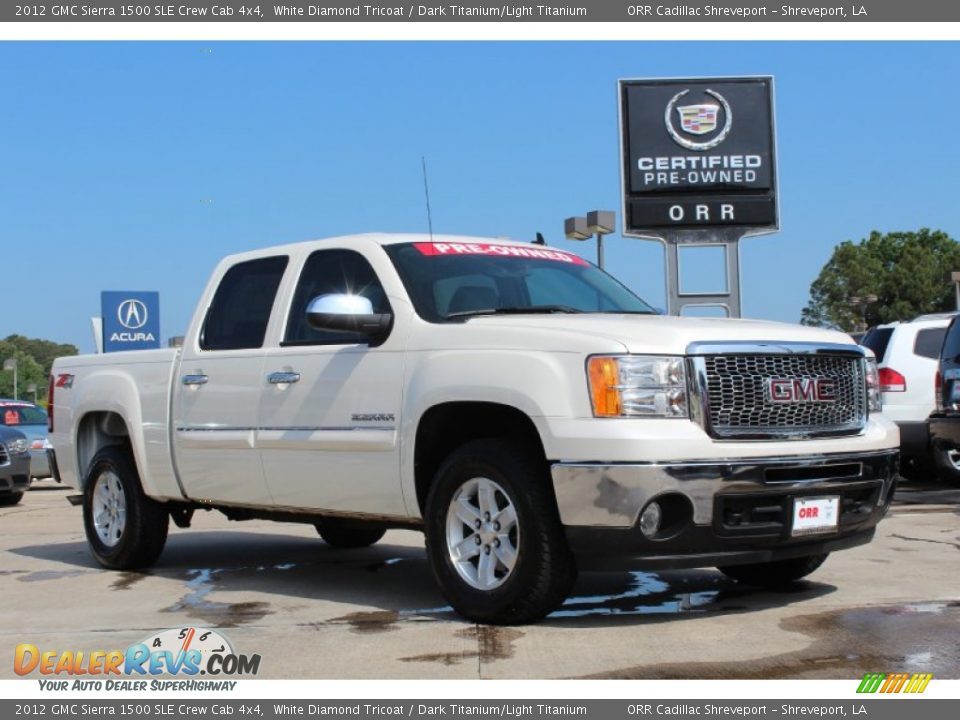 2012 GMC Sierra 1500 SLE Crew Cab 4x4 White Diamond Tricoat / Dark Titanium/Light Titanium Photo #2