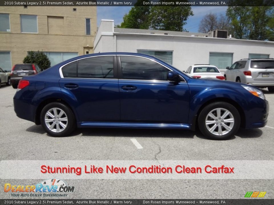 2010 Subaru Legacy 2.5i Premium Sedan Azurite Blue Metallic / Warm Ivory Photo #2