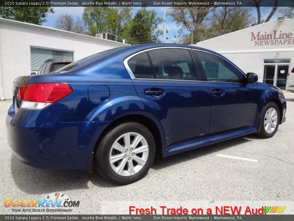 2010 Subaru Legacy 2.5i Premium Sedan Azurite Blue Metallic / Warm Ivory Photo #3