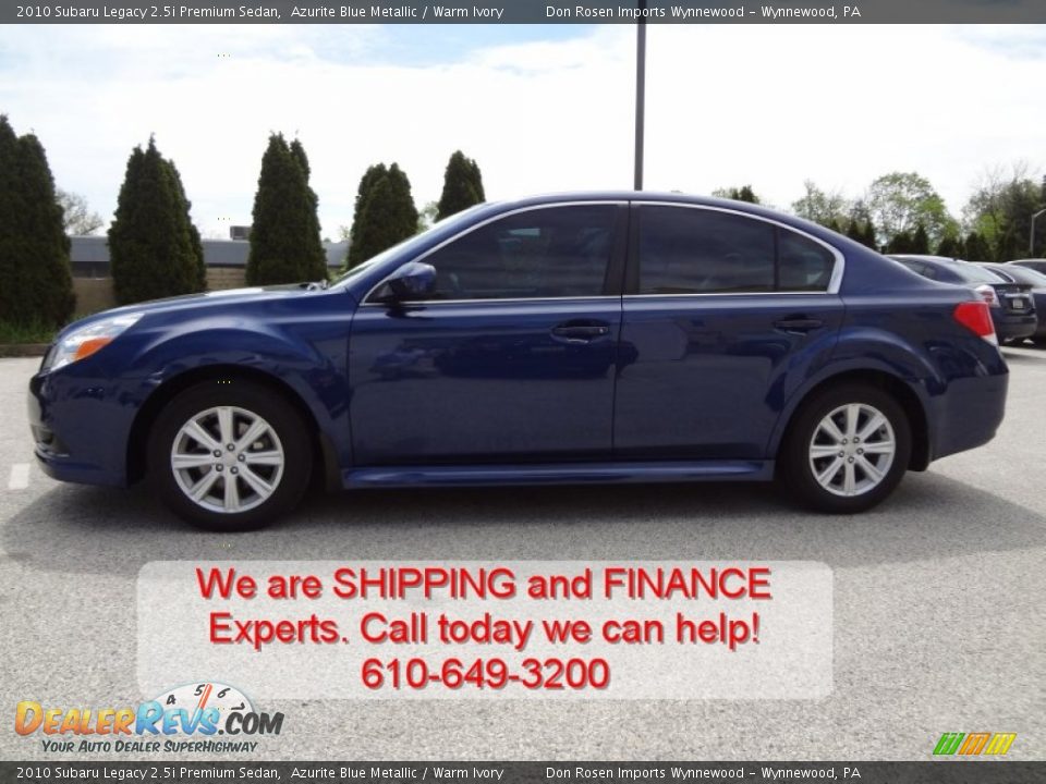 2010 Subaru Legacy 2.5i Premium Sedan Azurite Blue Metallic / Warm Ivory Photo #5