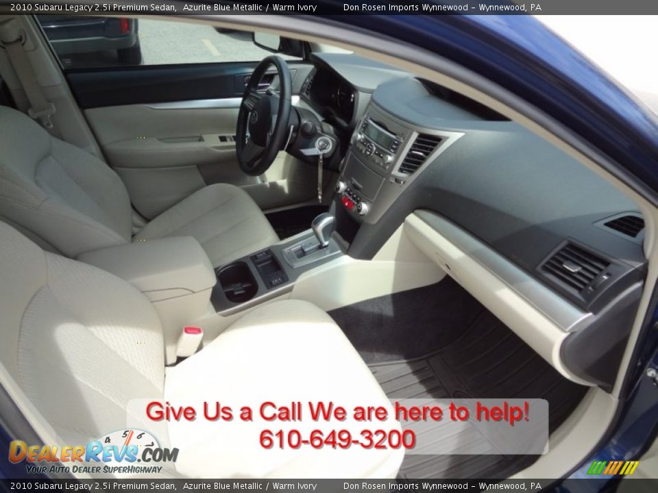 2010 Subaru Legacy 2.5i Premium Sedan Azurite Blue Metallic / Warm Ivory Photo #8
