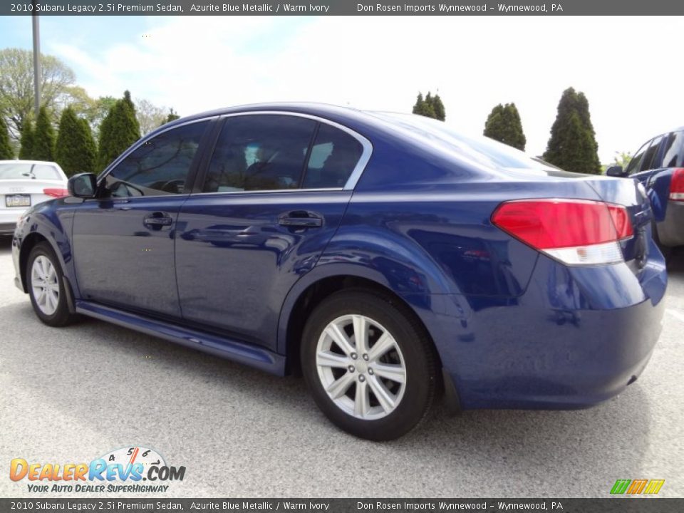 2010 Subaru Legacy 2.5i Premium Sedan Azurite Blue Metallic / Warm Ivory Photo #9