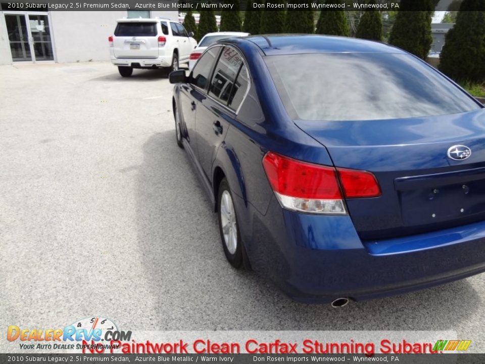 2010 Subaru Legacy 2.5i Premium Sedan Azurite Blue Metallic / Warm Ivory Photo #10