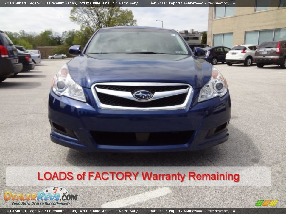 2010 Subaru Legacy 2.5i Premium Sedan Azurite Blue Metallic / Warm Ivory Photo #11