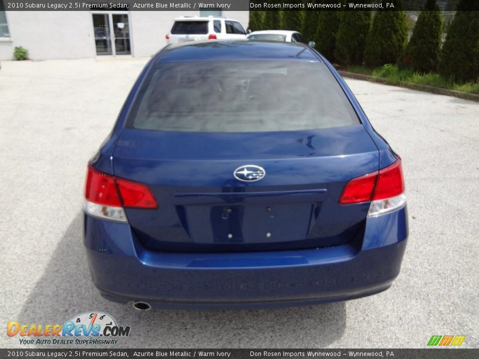 2010 Subaru Legacy 2.5i Premium Sedan Azurite Blue Metallic / Warm Ivory Photo #14