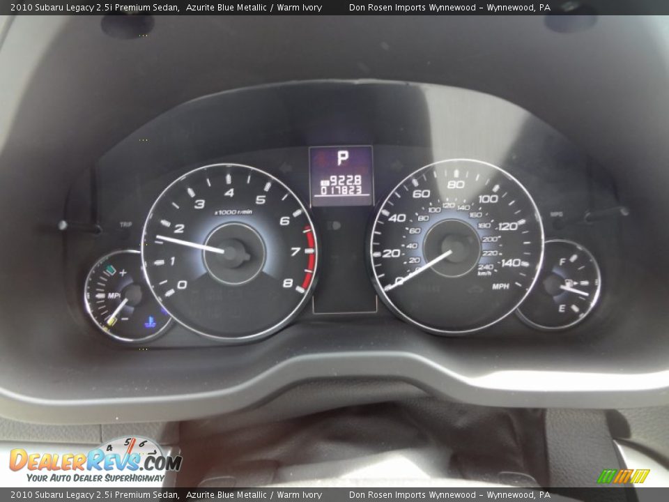 2010 Subaru Legacy 2.5i Premium Sedan Azurite Blue Metallic / Warm Ivory Photo #15
