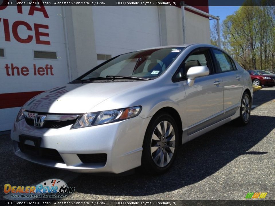 2010 Honda Civic EX Sedan Alabaster Silver Metallic / Gray Photo #1