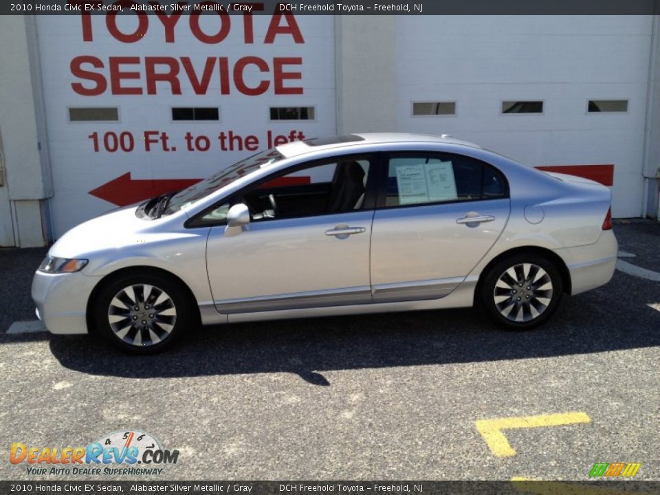 2010 Honda Civic EX Sedan Alabaster Silver Metallic / Gray Photo #3