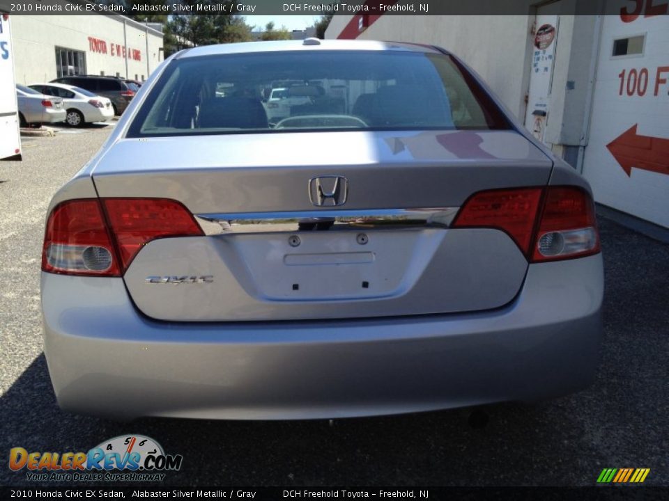 2010 Honda Civic EX Sedan Alabaster Silver Metallic / Gray Photo #5