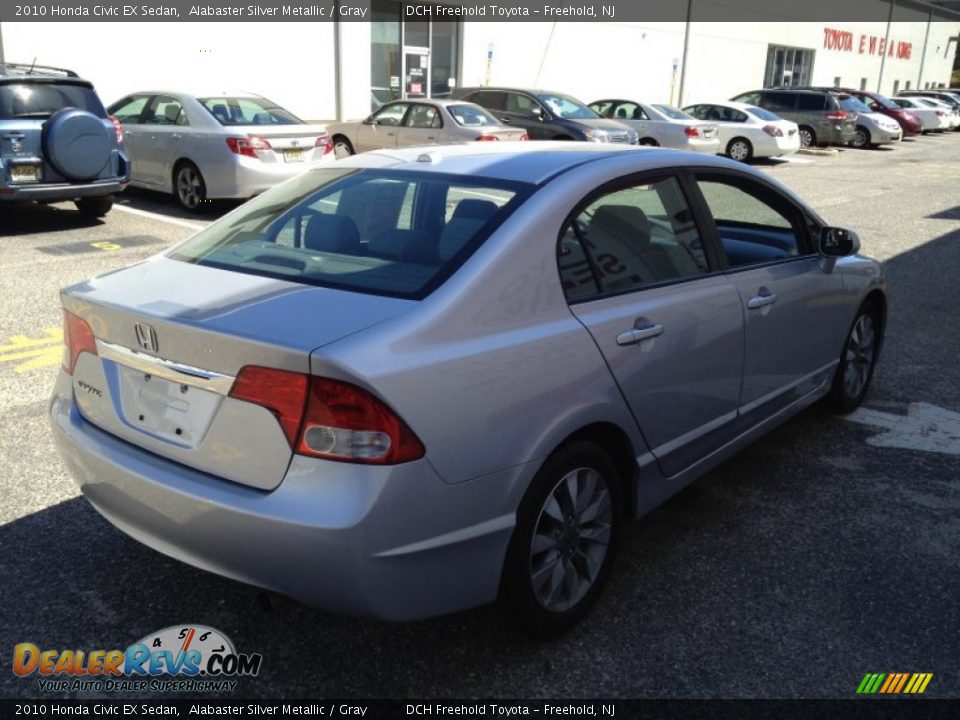 2010 Honda Civic EX Sedan Alabaster Silver Metallic / Gray Photo #6