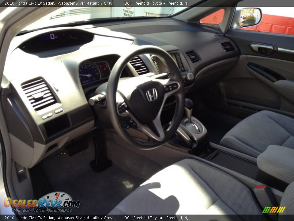 2010 Honda Civic EX Sedan Alabaster Silver Metallic / Gray Photo #14