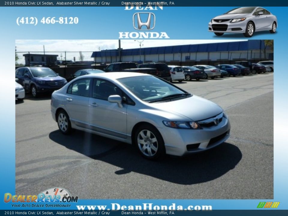 2010 Honda Civic LX Sedan Alabaster Silver Metallic / Gray Photo #1