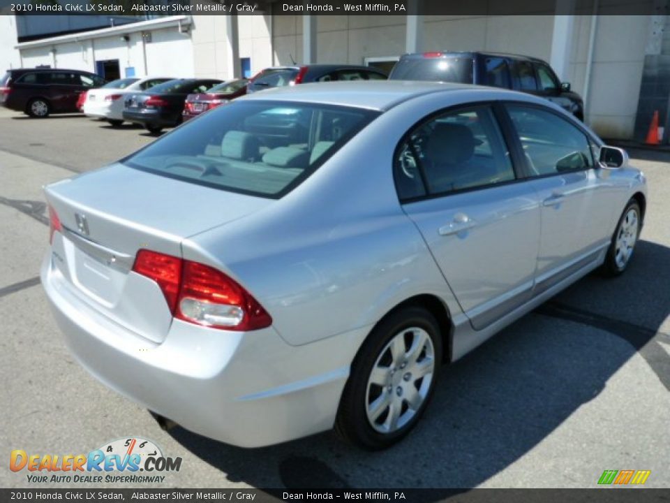 2010 Honda Civic LX Sedan Alabaster Silver Metallic / Gray Photo #3