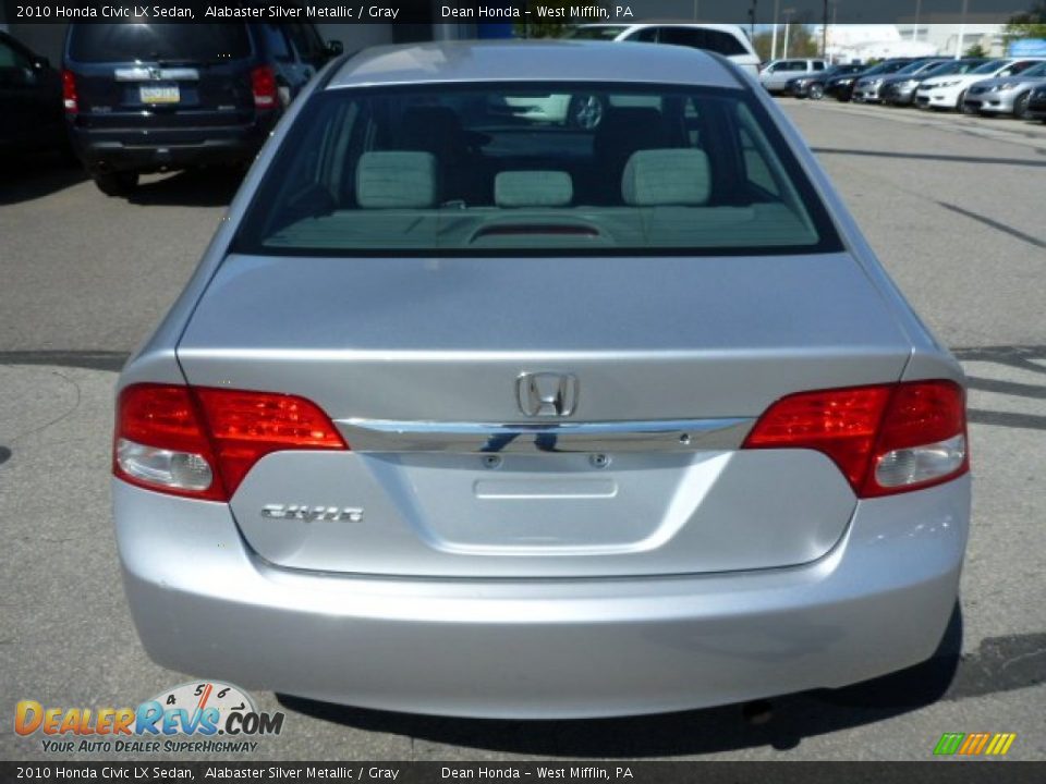 2010 Honda Civic LX Sedan Alabaster Silver Metallic / Gray Photo #4