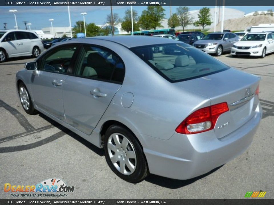 2010 Honda Civic LX Sedan Alabaster Silver Metallic / Gray Photo #5