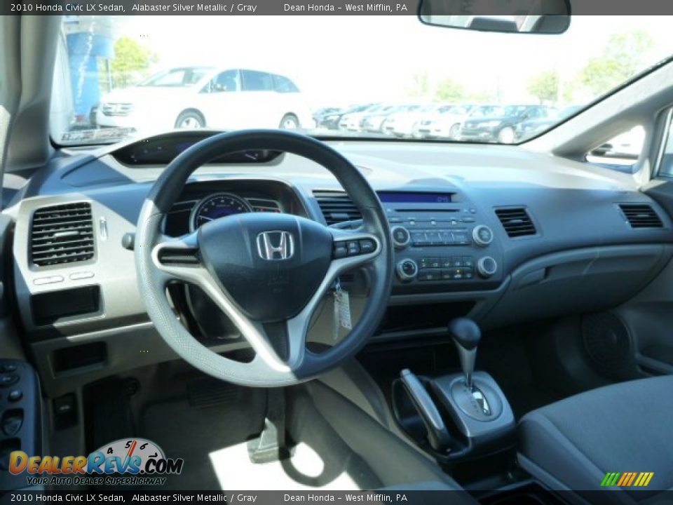 2010 Honda Civic LX Sedan Alabaster Silver Metallic / Gray Photo #12