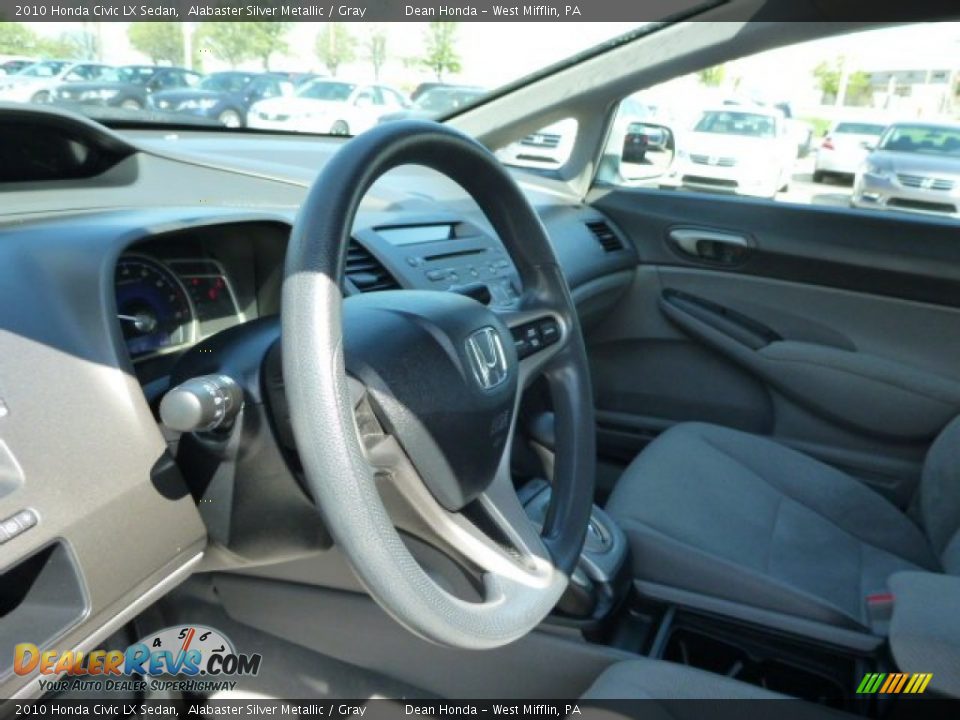 2010 Honda Civic LX Sedan Alabaster Silver Metallic / Gray Photo #15