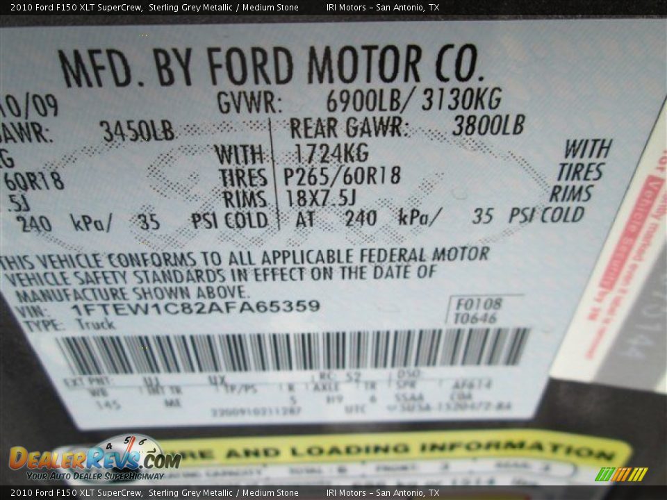 2010 Ford F150 XLT SuperCrew Sterling Grey Metallic / Medium Stone Photo #21