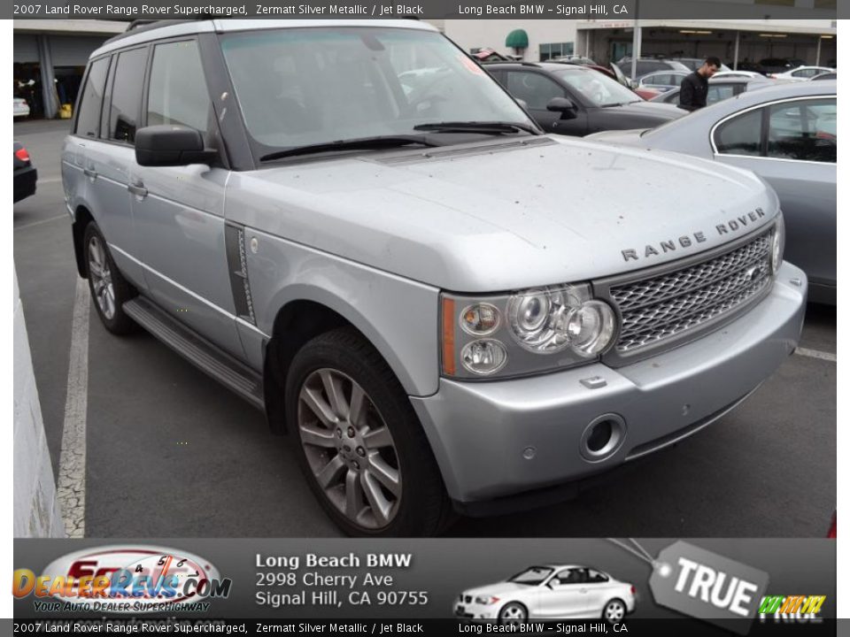 2007 Land Rover Range Rover Supercharged Zermatt Silver Metallic / Jet Black Photo #1