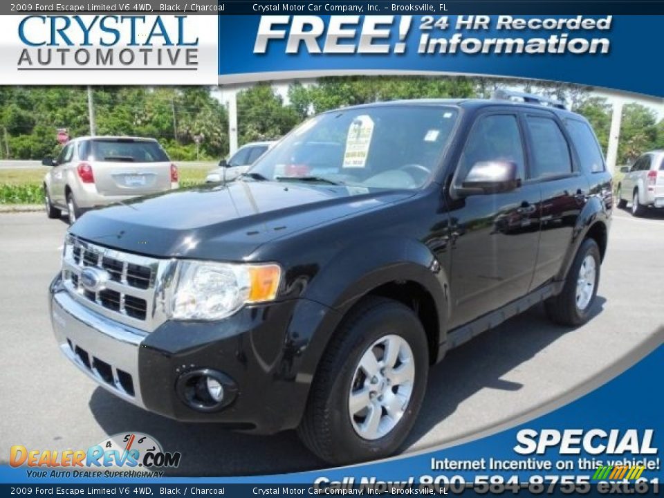 2009 Ford Escape Limited V6 4WD Black / Charcoal Photo #1