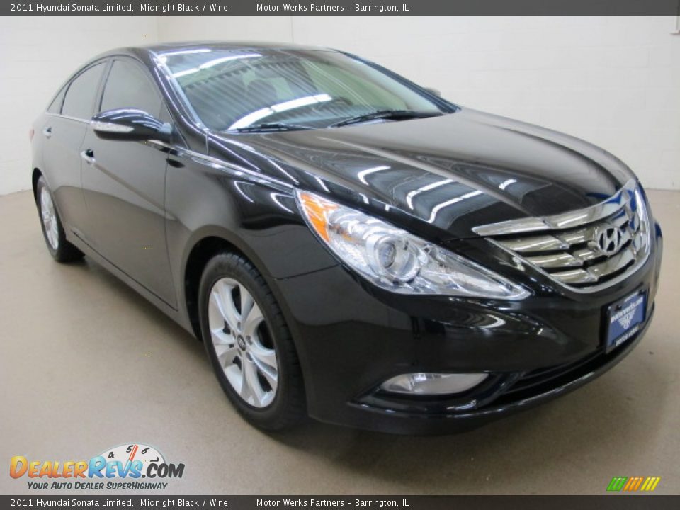 2011 Hyundai Sonata Limited Midnight Black / Wine Photo #1