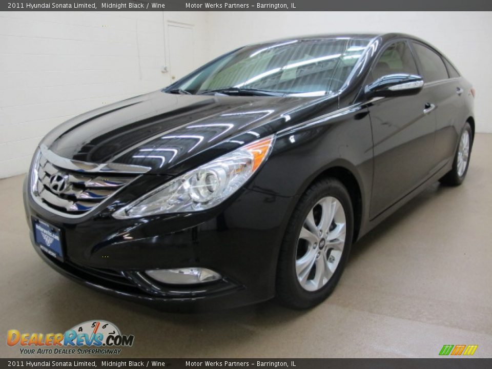 2011 Hyundai Sonata Limited Midnight Black / Wine Photo #3