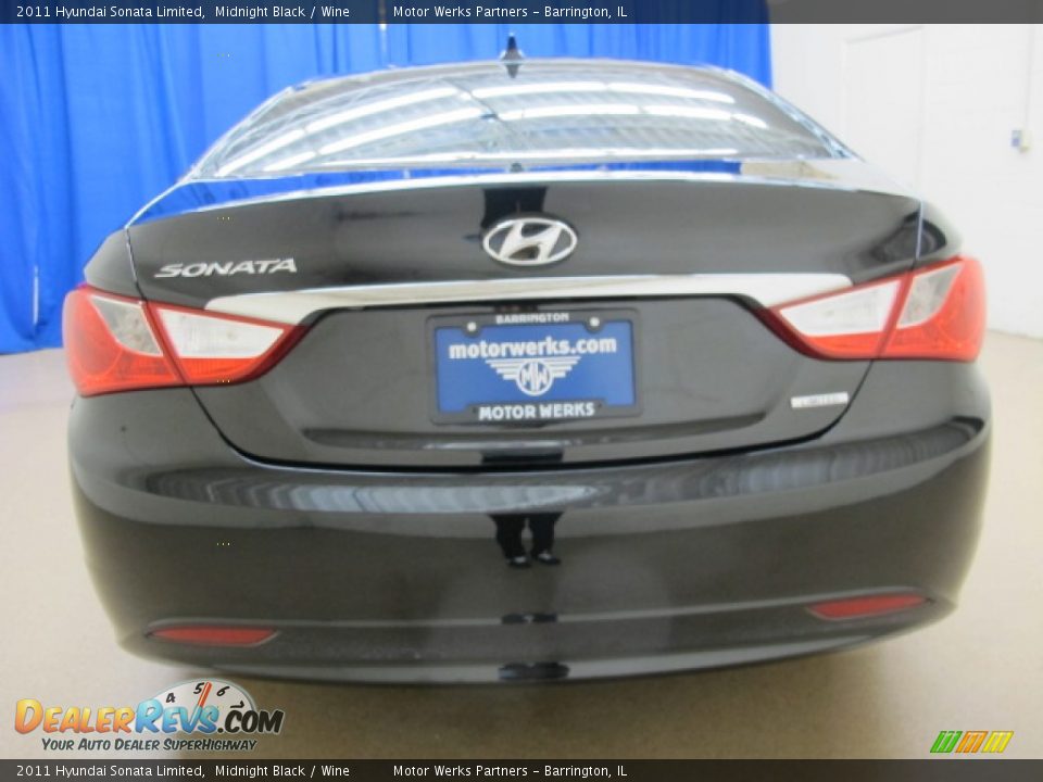 2011 Hyundai Sonata Limited Midnight Black / Wine Photo #6