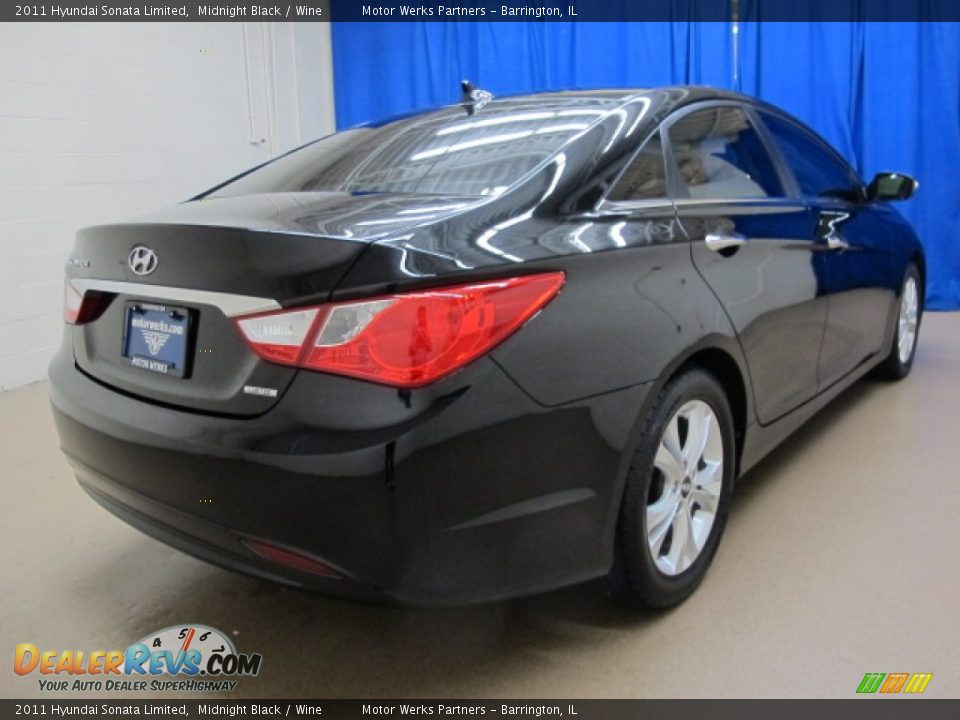 2011 Hyundai Sonata Limited Midnight Black / Wine Photo #7