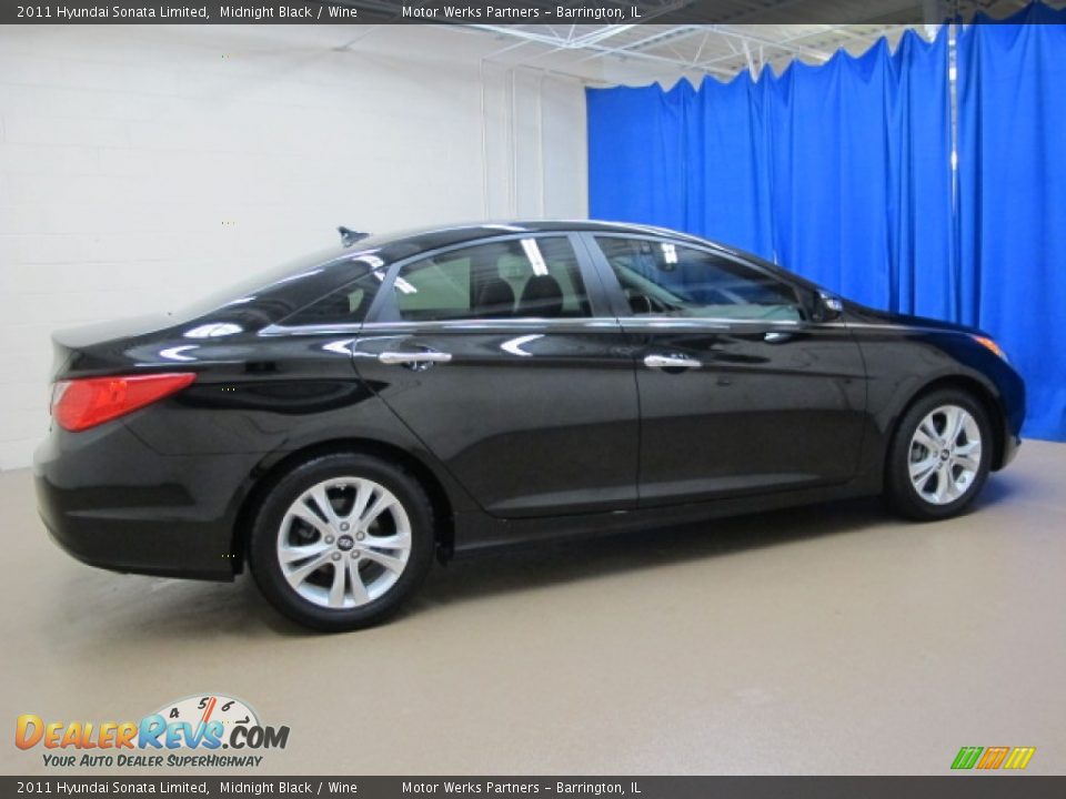2011 Hyundai Sonata Limited Midnight Black / Wine Photo #8