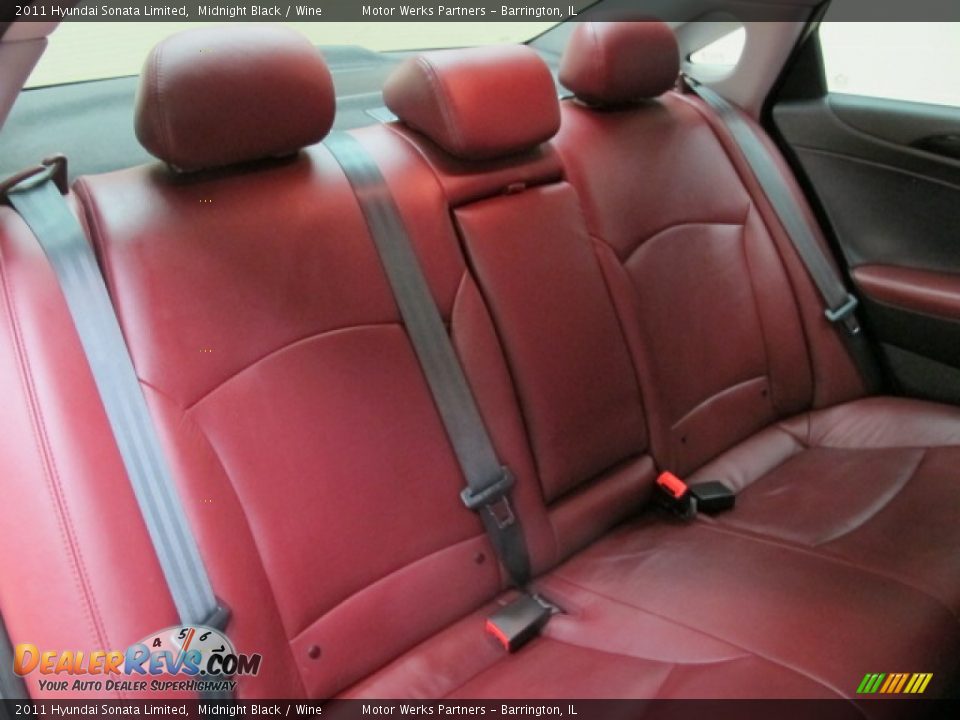 2011 Hyundai Sonata Limited Midnight Black / Wine Photo #20