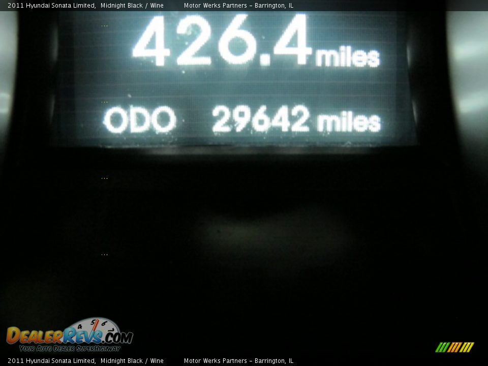 2011 Hyundai Sonata Limited Midnight Black / Wine Photo #26