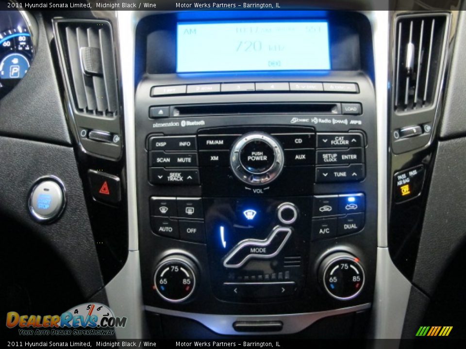 2011 Hyundai Sonata Limited Midnight Black / Wine Photo #27