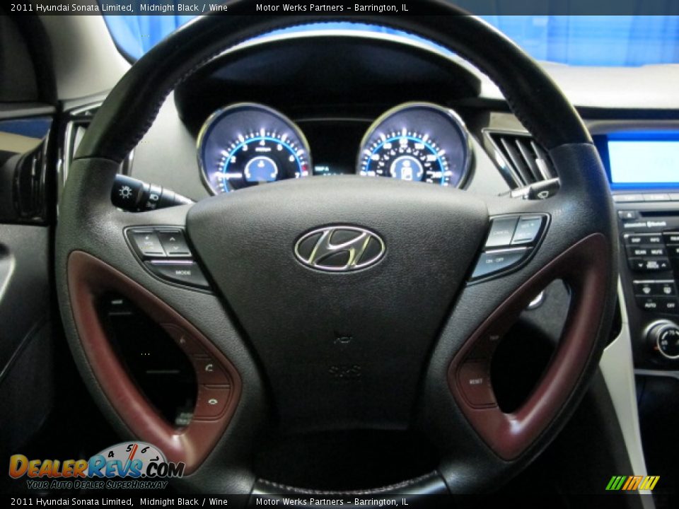 2011 Hyundai Sonata Limited Midnight Black / Wine Photo #31