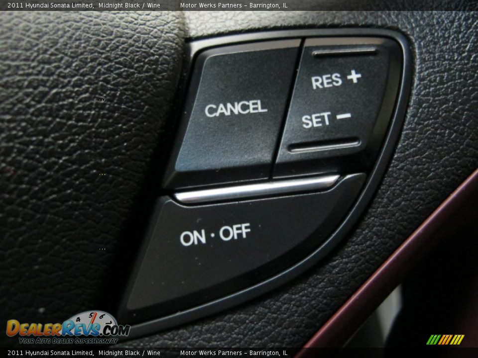 2011 Hyundai Sonata Limited Midnight Black / Wine Photo #32