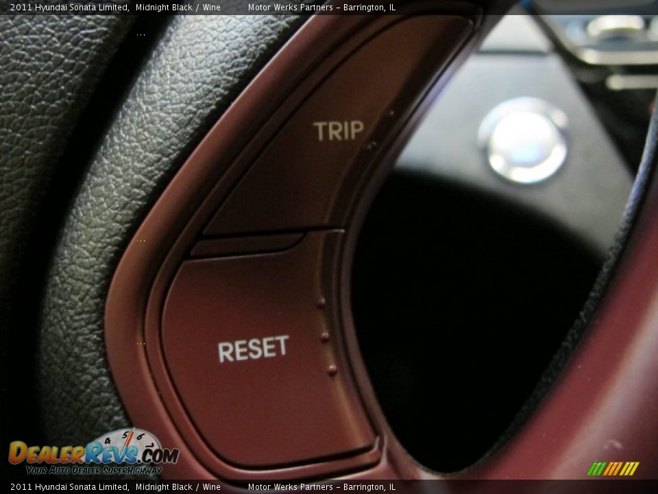 2011 Hyundai Sonata Limited Midnight Black / Wine Photo #33
