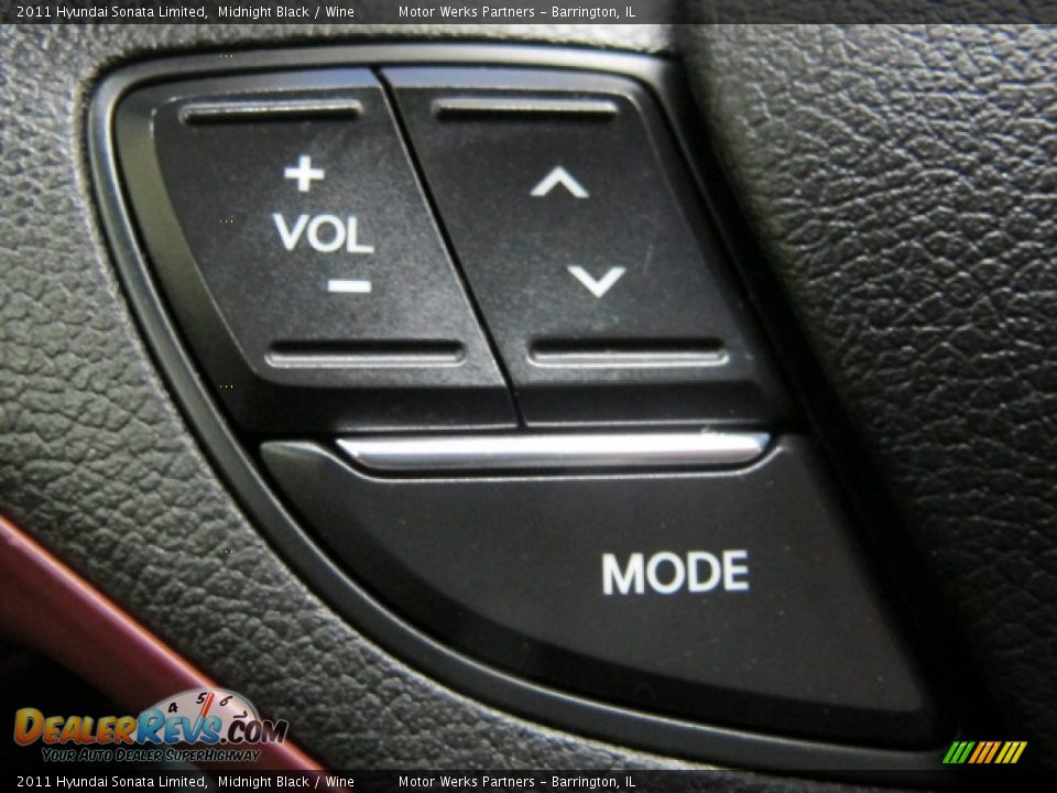 2011 Hyundai Sonata Limited Midnight Black / Wine Photo #34
