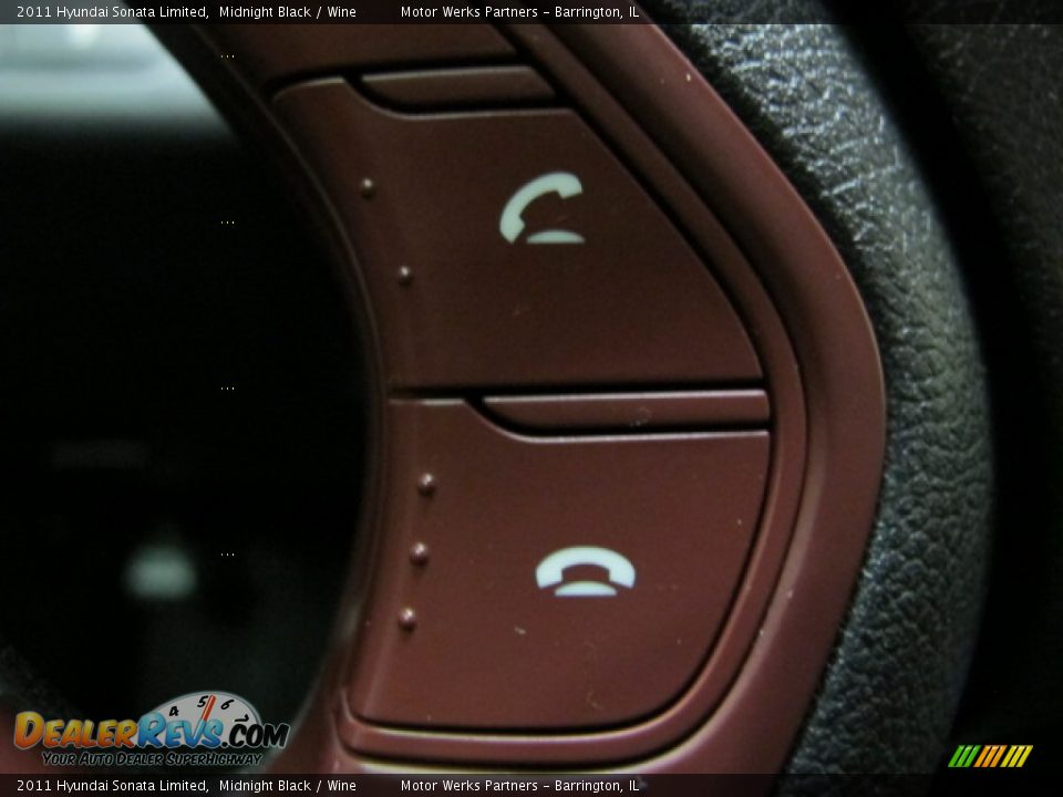2011 Hyundai Sonata Limited Midnight Black / Wine Photo #35