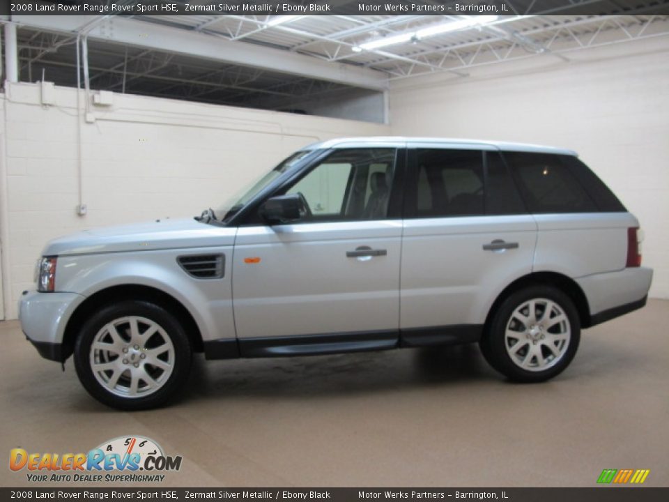 2008 Land Rover Range Rover Sport HSE Zermatt Silver Metallic / Ebony Black Photo #4