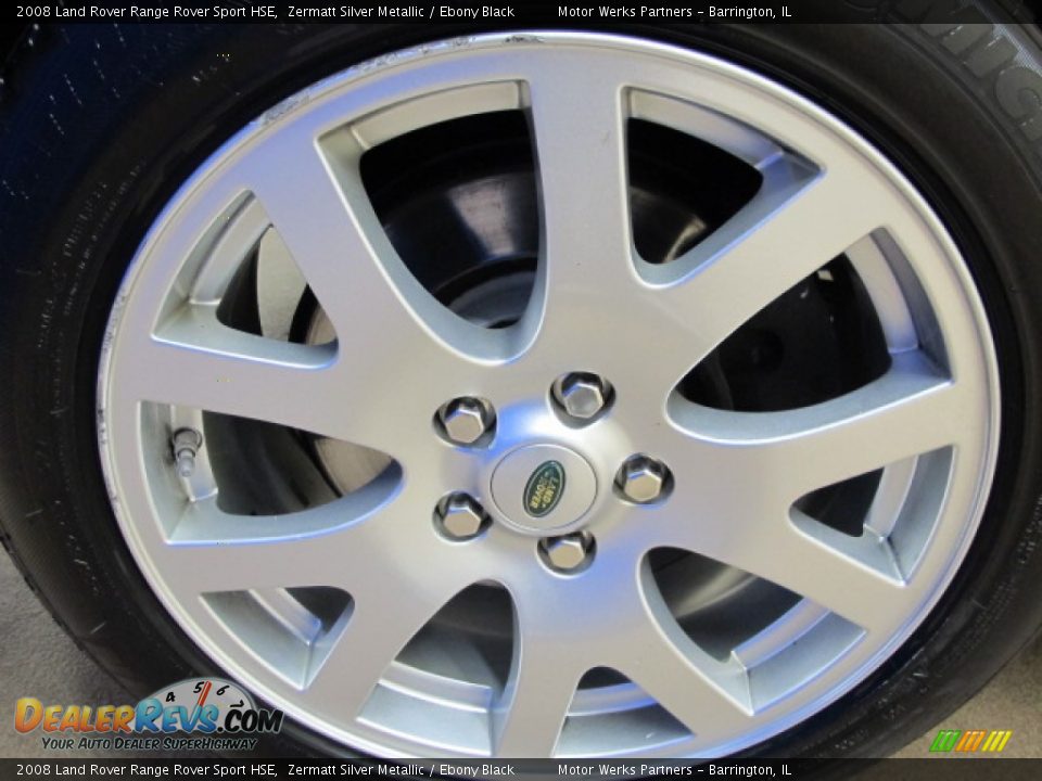 2008 Land Rover Range Rover Sport HSE Zermatt Silver Metallic / Ebony Black Photo #13