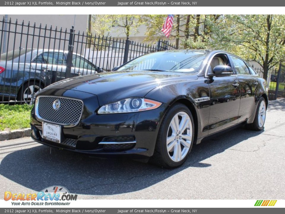 2012 Jaguar XJ XJL Portfolio Midnight Black / Ivory/Oyster Photo #1