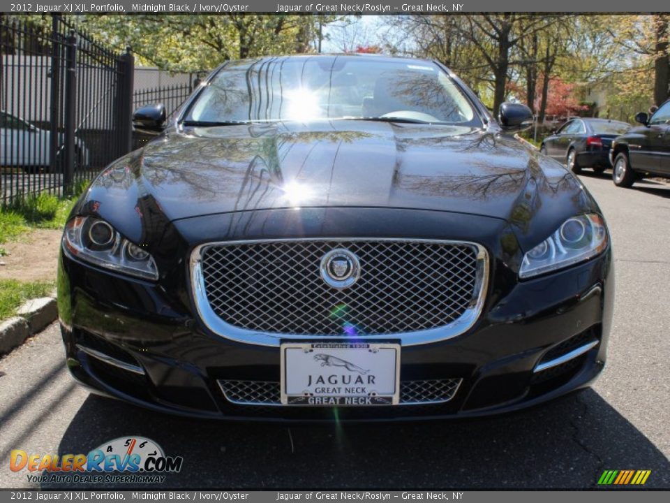 2012 Jaguar XJ XJL Portfolio Midnight Black / Ivory/Oyster Photo #2